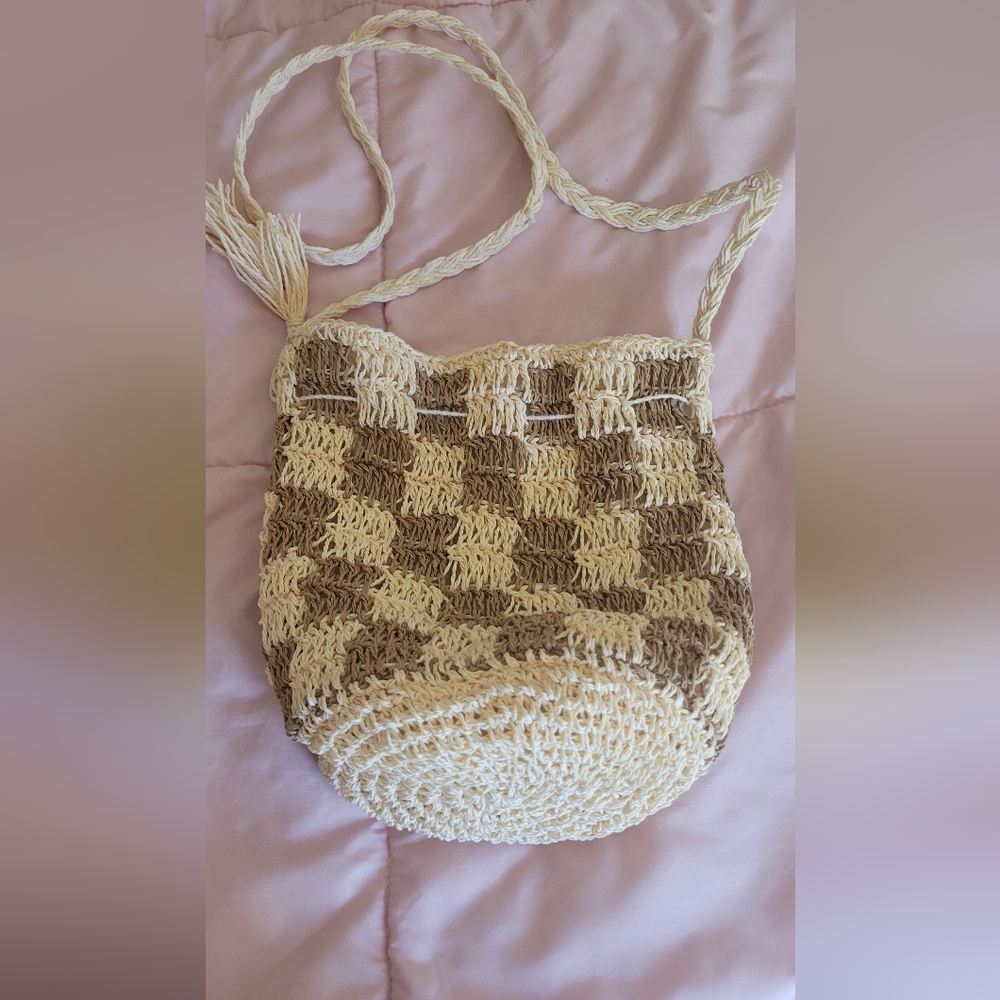 Seadrift Checkered Bucket Bag by LU & ELLE